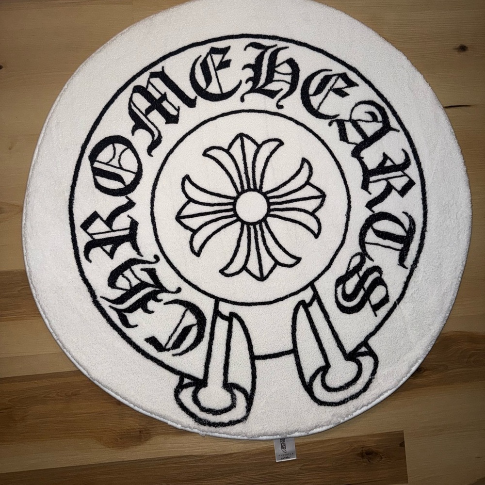 White and Black Chrome Hearts design Rug